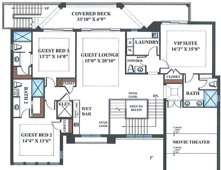 The Harbor floor plan rendering — Koogler Homes — Second Floor