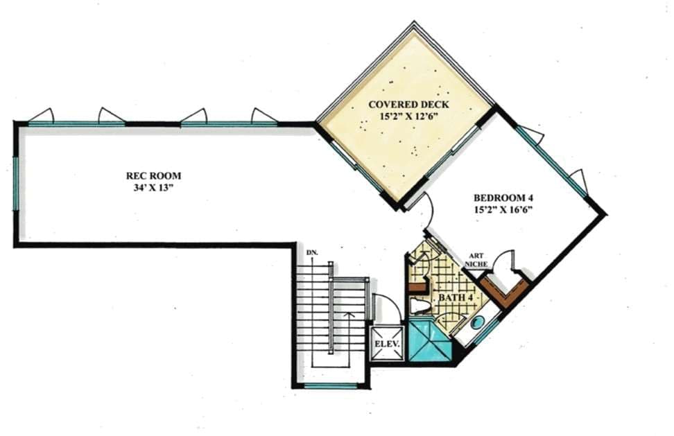 The Luna floor plan rendering — Koogler Homes — Second Floor