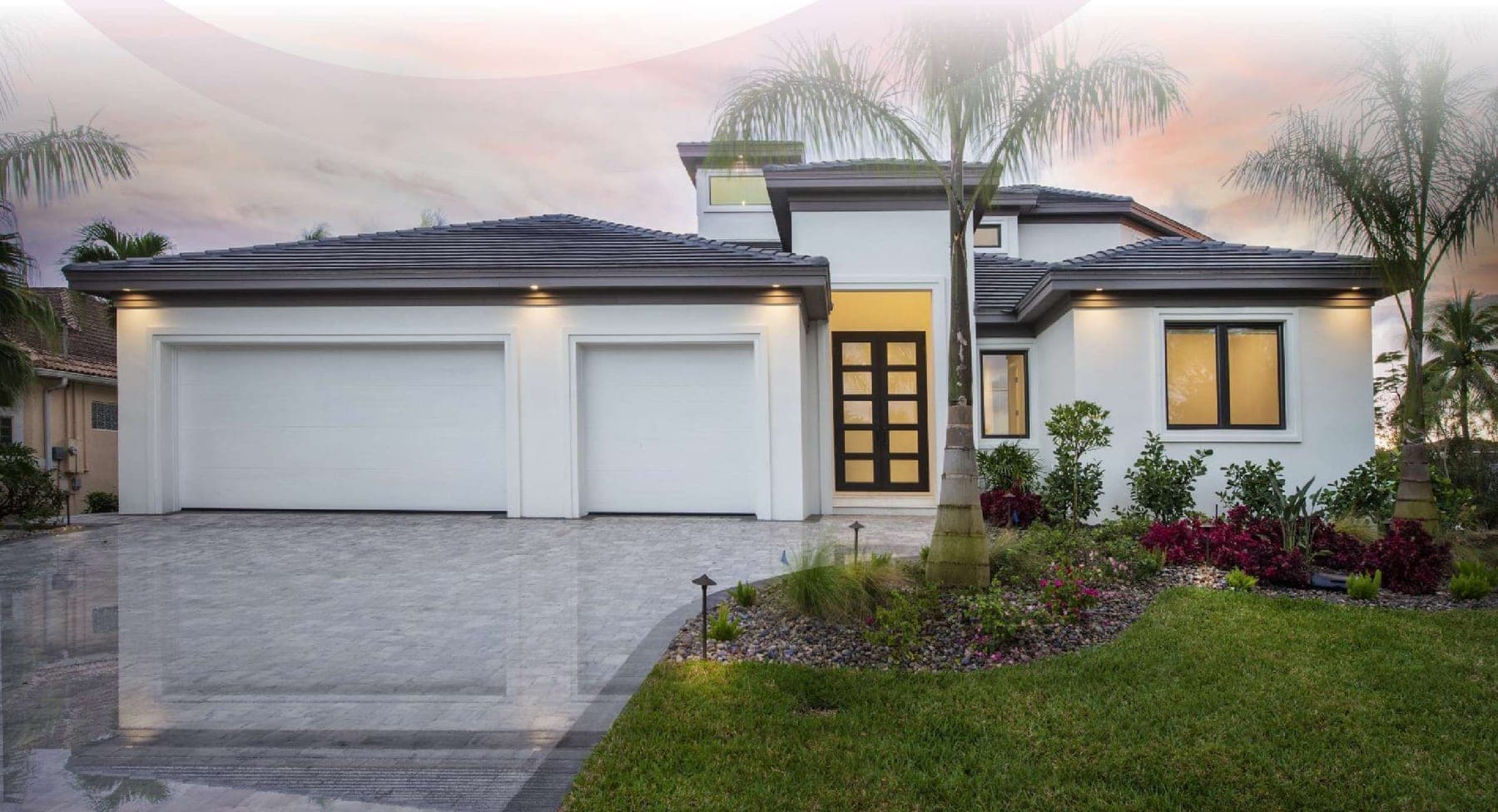 The Landmark Grand custom home front elevation by Koogler Homes, Cape Coral, FL