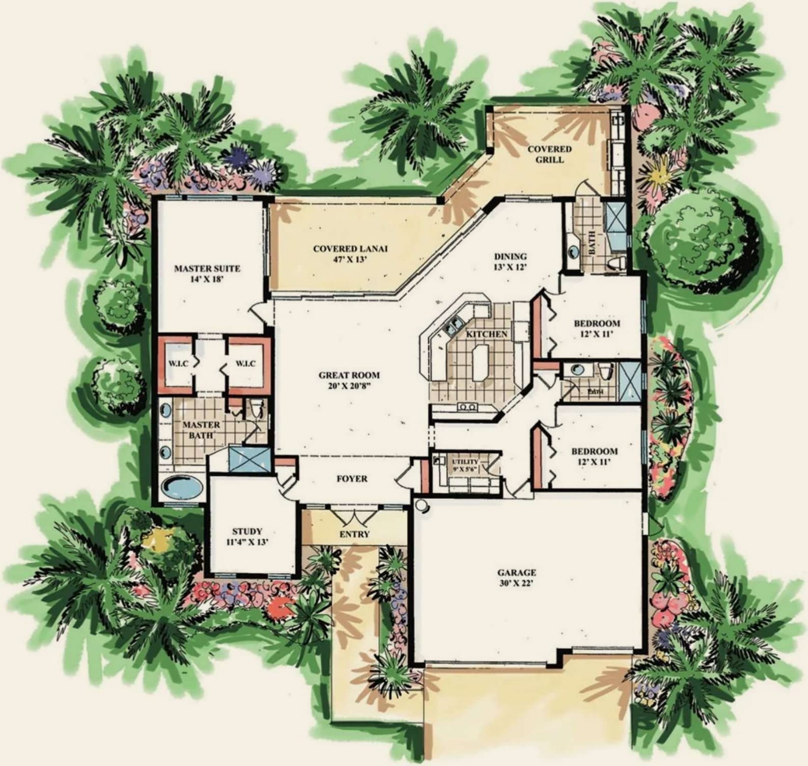 The Palacade floor plan rendering — Koogler Homes
