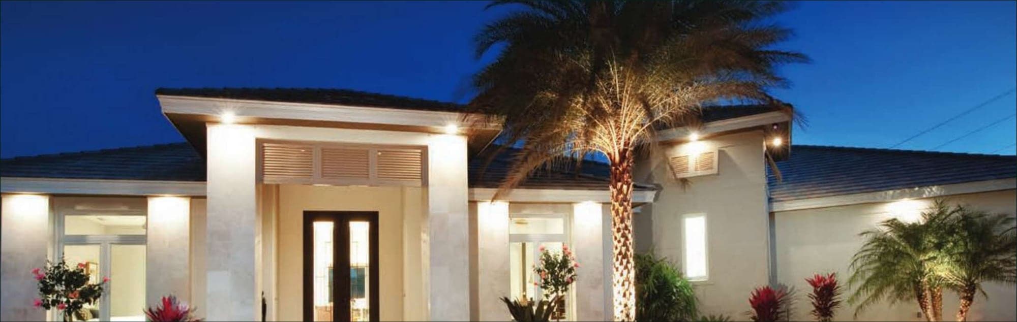 The Platinum custom home front elevation by Koogler Homes, Cape Coral, FL