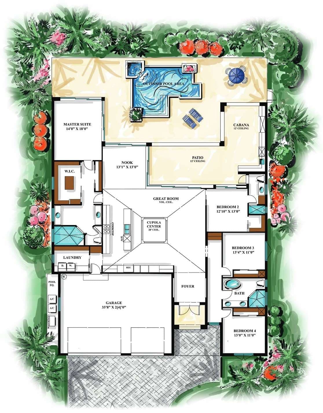 The Sol floor plan rendering — Koogler Homes