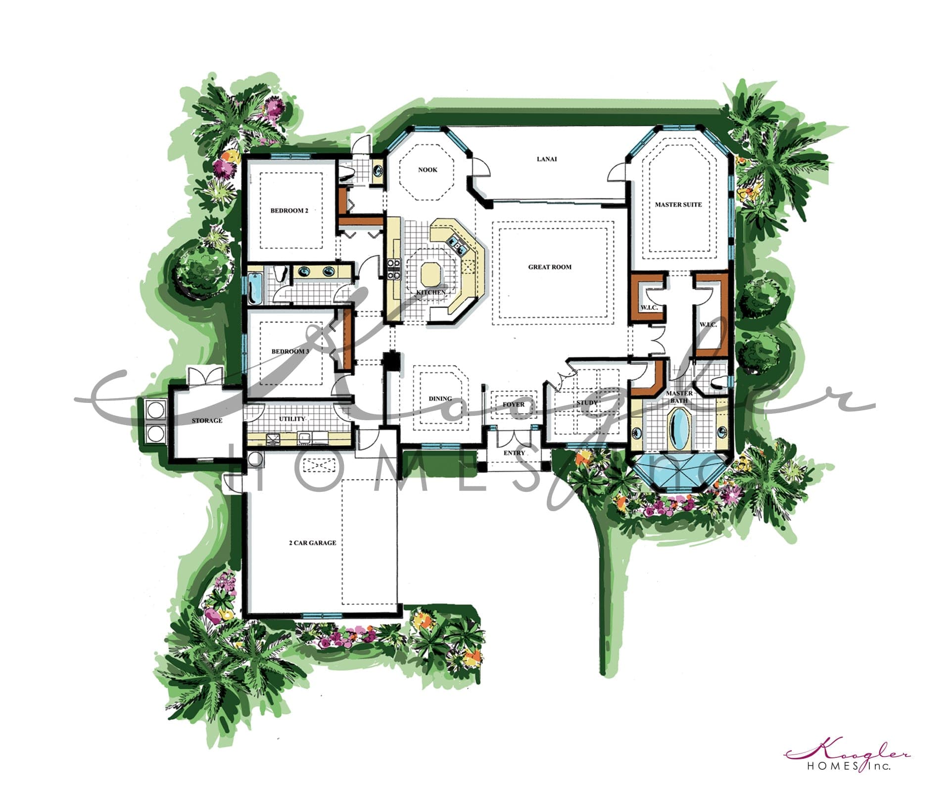 The Malita Cay floor plan rendering — Koogler Homes