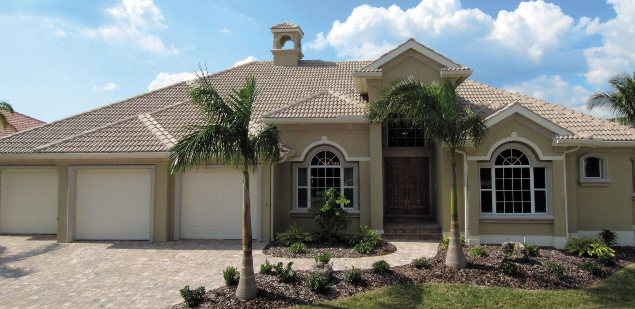 The Windsor custom home front elevation by Koogler Homes, Cape Coral, FL