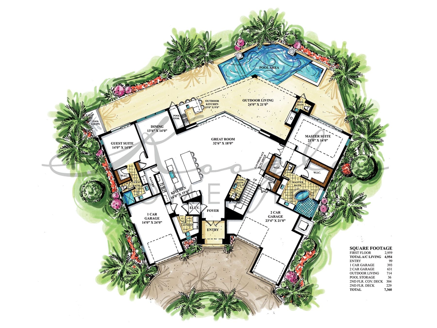 The Divine floor plan rendering — Koogler Homes