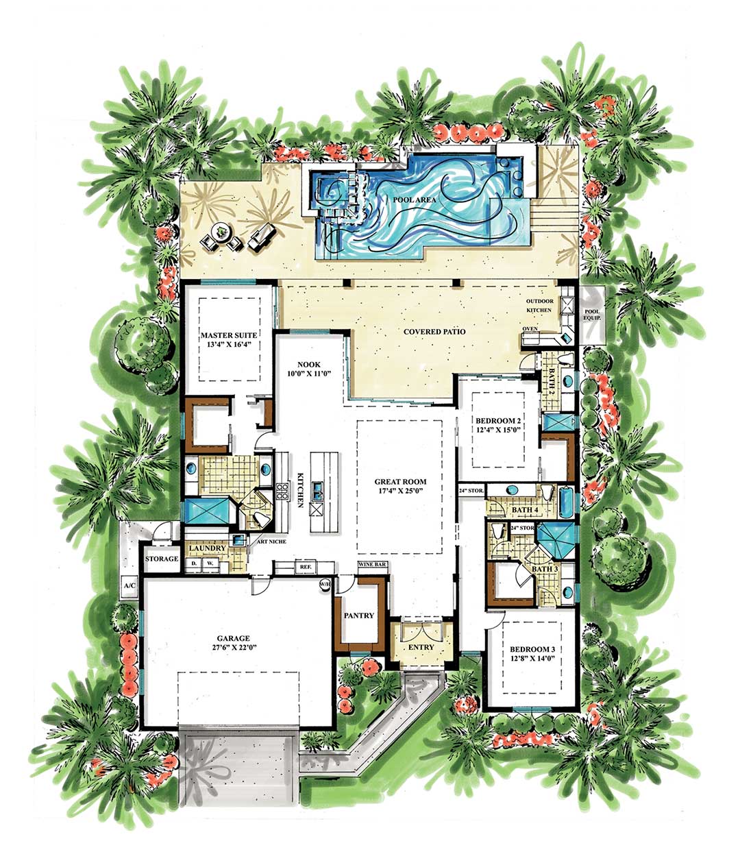 The Ruby floor plan rendering — Koogler Homes