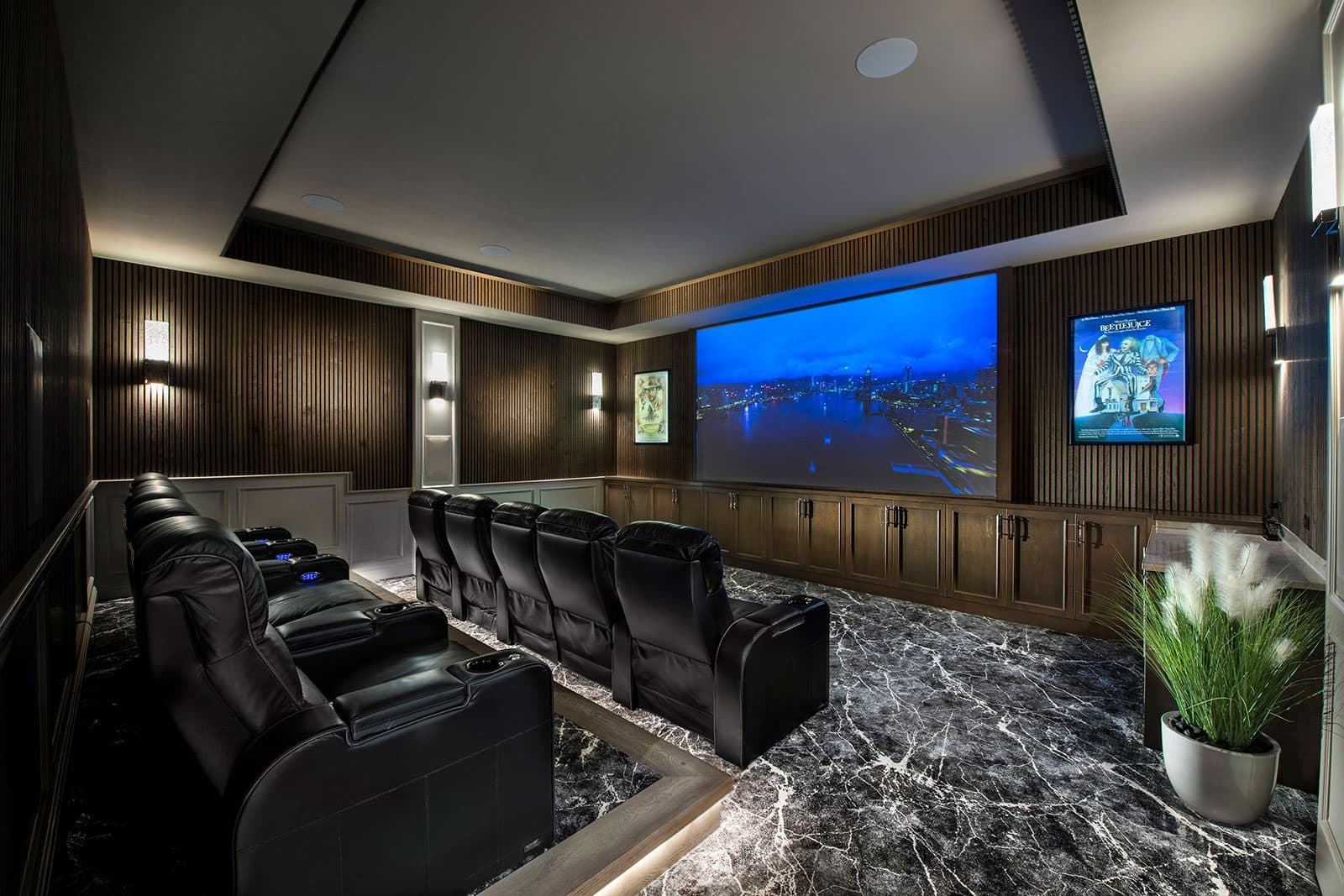 Private home theater in a Koogler Homes custom home, Cape Coral, FL